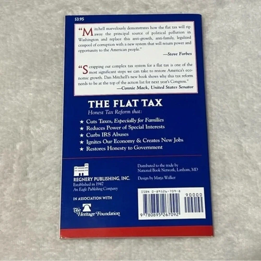 The Flat Tax Freedom Fairness Jobs and Growth Daniel Mitchell Paperback Book